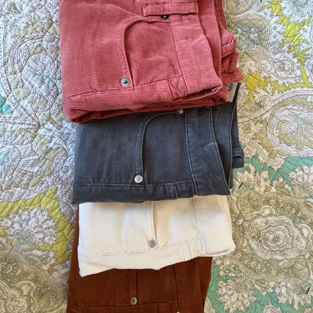 Vintage J. Crew corduroy pants bundle of 4, 25P, straight leg, autumn colors